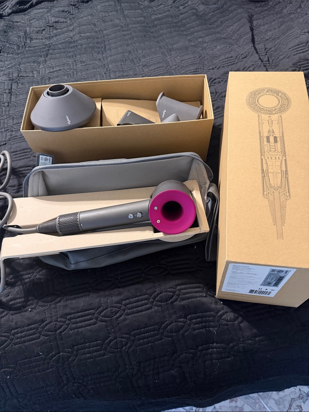 Dyson Supersonic Hair Dryer - Gray with Fuchsia Accent